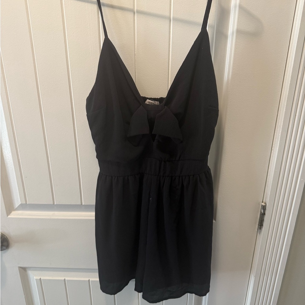 Women’s Ardene Black Urban Spaghetti Strap Jumpsuit – Size Large, Bow Front